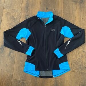 Gore Running Wear Windstopper Soft Shell Jacket Women’s Large Black Blue